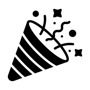 Confetti, Shower, Streamers, Celebration, Christmas icon
