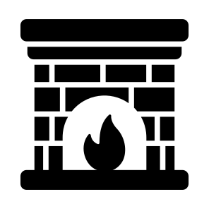 Fireplace, Mantel, Firepit, Burning, Christmas icon