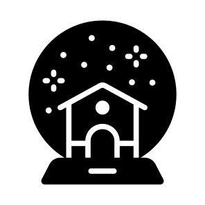 Globe, Ball, Crystal, Snow, House icon