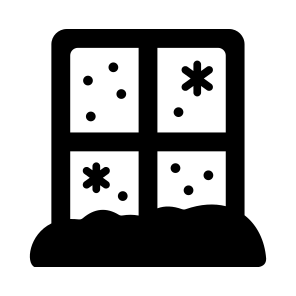 Window, Blazing, Interior, Snowfall, Flakes icon