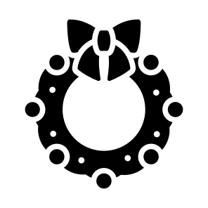 Wreath, Decor, Decoration, Ribbon, Christmas icon