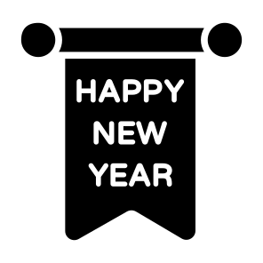 Year, Banner, Hanging, Decor, Pennant icon