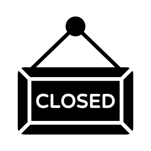 Closed, Sign, Signboard, Signage, Board icon