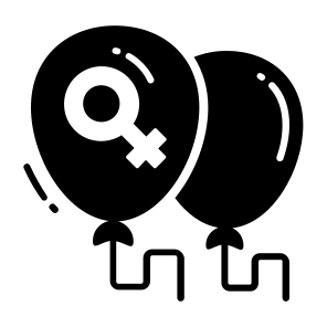Balloon, Gift, Decoration, Celebration, Feminism icon
