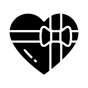 Gift, Hamper, Present, Heart, Wrapped icon