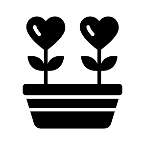 Love, Hearts, Plant, Pot, Houseplant icon