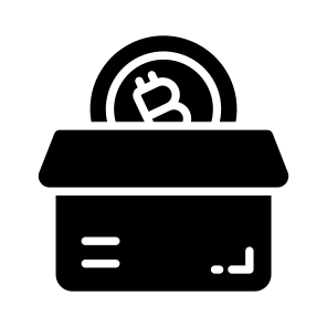 Crypto, Box, Saving, Cryptocurrency, Bitcoin icon