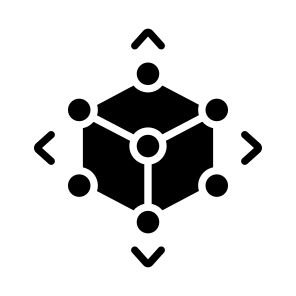 Modelling, D, Simulation, Rendering, Blockchain icon