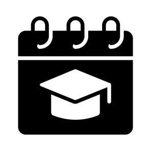 Graduation Day, Scholarship, Mortarboard, Calendar, Date, icon