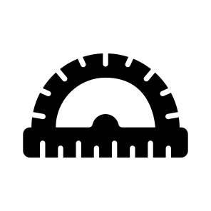 Protractor, Scale, Measuring, Geometry, Stationery icon
