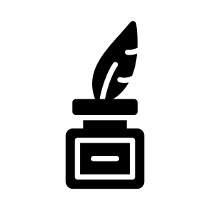 Quill Ink, Inkpot, Ink Bottle, Stationery, Feather Ink icon