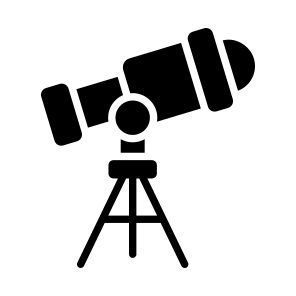 Telescope, Lens, Eyepiece, Astronomy, Research icon