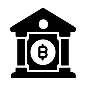Bank, Deposit, Building, Bitcoin, Crypto icon
