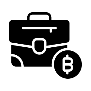 Briefcase, Bag, Handbag, Bitcoin, Crypto icon