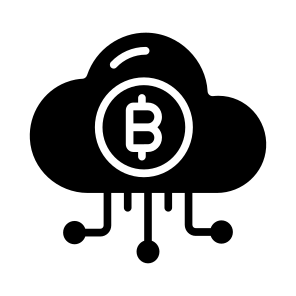 Cloud, Storage, Earning, Income, Bitcoin icon