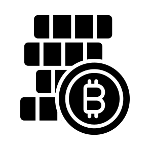 Coins, Bitcoins, Crypto, Cryptocurrency, Blockchain icon