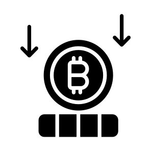 Downfall, Loss, Recession, Coins, Bitcoin icon