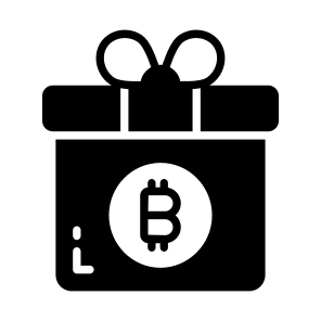 Gift, Present, Surprise, Bitcoin, Crypto icon