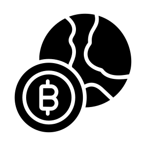 Global, Internation, Trading, Bitcoin, Crypto icon