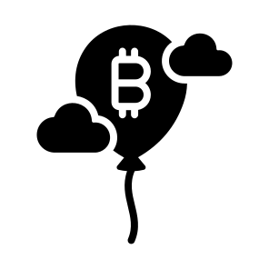 Inflation, Balloon, Bitcoin, Crypto, Cryptocurrency icon