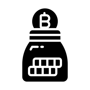 Jar, Saving, Bitcoin, Crypto, Cryptocurrency icon
