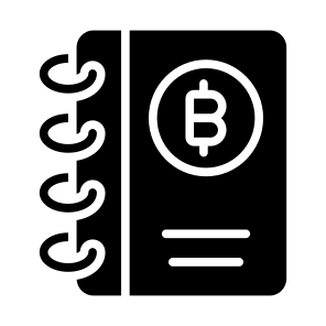 Ledger, Diary, Bookkeeping, Record, Bitcoin icon