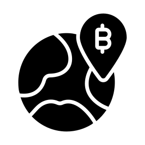 Location, Global, Trading, International, Bitcoin icon