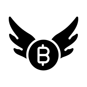 Loss, Inflation, Wings, Bitcoin, Crypto icon
