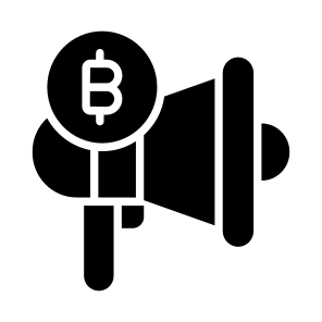 Marketing, Promotion, Announcement, Bitcoin, Crypto icon