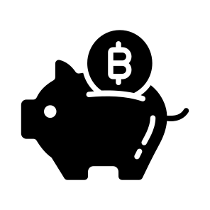 Piggy, Saving, Deposit, Bitcoin, Crypto icon