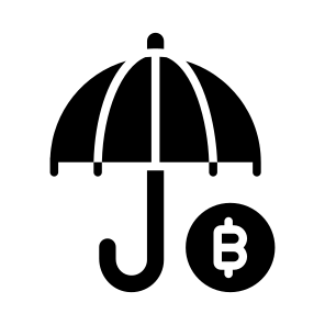 Protection, Insurance, Assurance, Coverage, Bitcoin icon