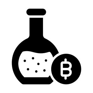 Research, Flask, Bitcoin, Crypto, Cryptocurrency icon