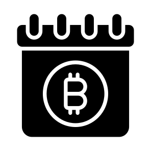 Schedule, Plan, Reminder, Instalment, Bitcoin icon