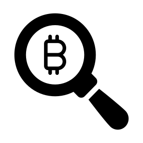 Search, Seek, Bitcoin, Crypto, Cryptocurrency icon