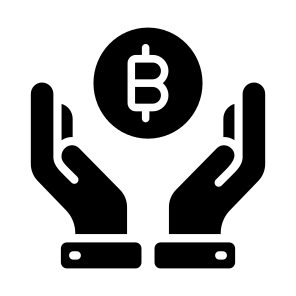 Service, Protection, Hands, Bitcoin, Crypto icon