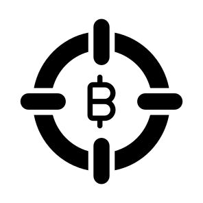 Target, Aim, Focus, Bitcoin, Crypto icon