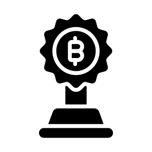 Trophy, Award, Reward, Prize, Bitcoin icon