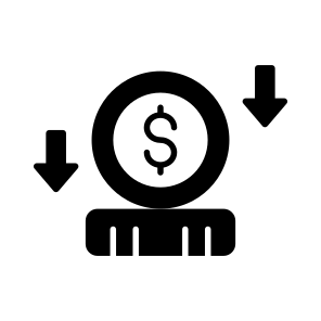 Reduction, Loss, Finance, Decline, Business icon