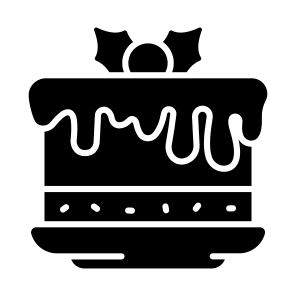 Cake, Dessert, Christmas, Traditional, Chocolate, icon