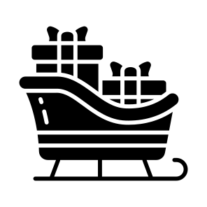 Santa, Sleigh, Sled, Christmas, Winter, icon