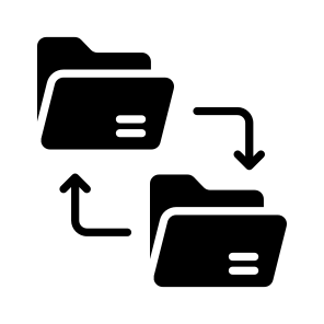 Data, Transfer, Files, Folders, Automation icon