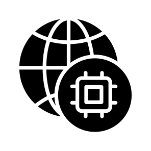 Global, Ai, Artificial, Intelligence, Chip icon