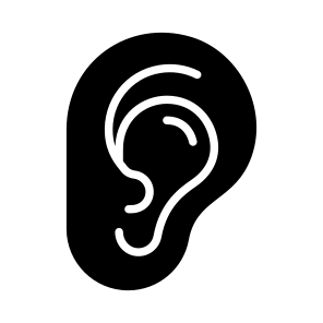 Ear, Hearing, Auricle, Cochlea, Organ icon
