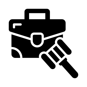 Bag, Briefcase, Handbag, Gavel, Law icon