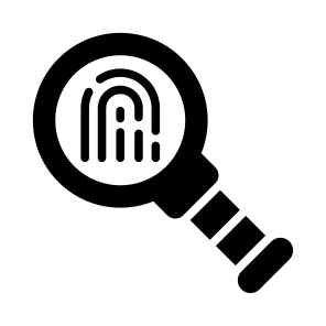 Fingerprint, Search, Clue, Evidence, Checking icon