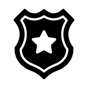 Police, Badge, Emblem, Security, Star icon