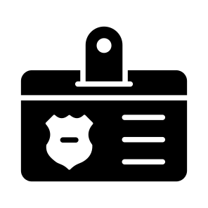 Police, Id, Badge, Identity, Law icon