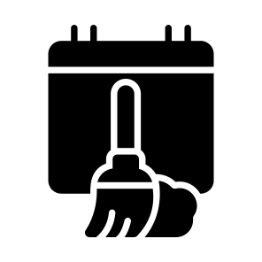 Broom, Schedule, Calendar, Planner, Housekeeping icon