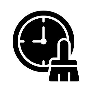 Time, Clock, Watch, Brush, Dusting icon