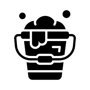 Water, Bucket, Pail, Bubbles, Housekeeping icon
